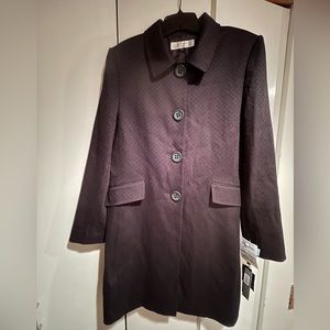 Tahari by Arthur S Levine Mohar Overcoat Dress Coat Blazer Fall Jacket 14 $320